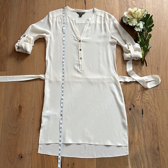 TOMMY BAHAMA Silk Cream V-Neck Belted Shirt Dress - Size Small - Picture 6 of 14